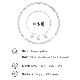 Automatická výsuvná zásuvka AMBIENTE SCHUKO 3x230V + USB A-C so svetlom a nabíjaním / Čierne sklo