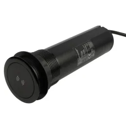 Výsuvná zásuvka AVION SCHUKO 2x230V + USB A-C a indukčným nabíjaním / Čierna matná