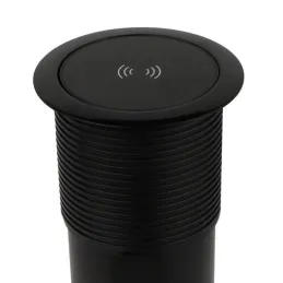 Výsuvná zásuvka AVION SCHUKO 2x230V + USB A-C a indukčným nabíjaním / Čierna matná