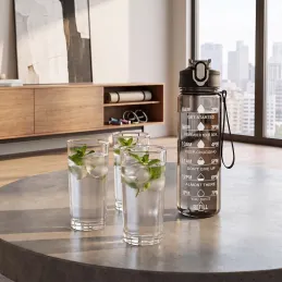 Športová fľaška na vodu FIT ONE 750 ml / Čierna