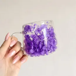 Termo šálka na nápoje s kvetinami FLOWER GLASS 180 ml / Fialová