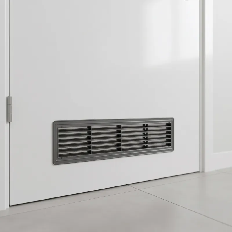 Obojstranná ventilačná mriežka do dverí 430 x 115 mm / Grafit