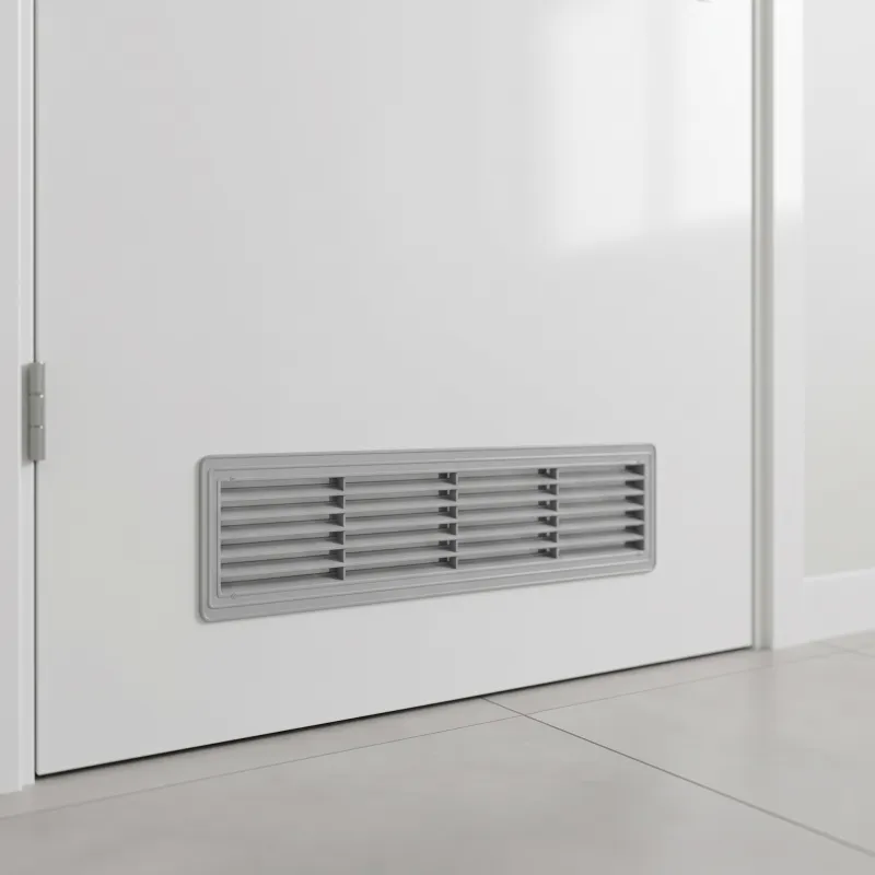 Obojstranná ventilačná mriežka do dverí 430 x 115 mm / Šedá