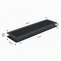 Obojstranná ventilačná mriežka do dverí 430 x 115 mm / Dub