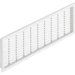 Obojstranná ventilačná mriežka do dverí 430 x 115 mm / Biela matná