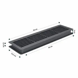 Obojstranná ventilačná mriežka do dverí 430 x 115 mm / Biela matná