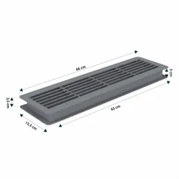 Obojstranná ventilačná mriežka do dverí 430 x 115 mm / Biela matná