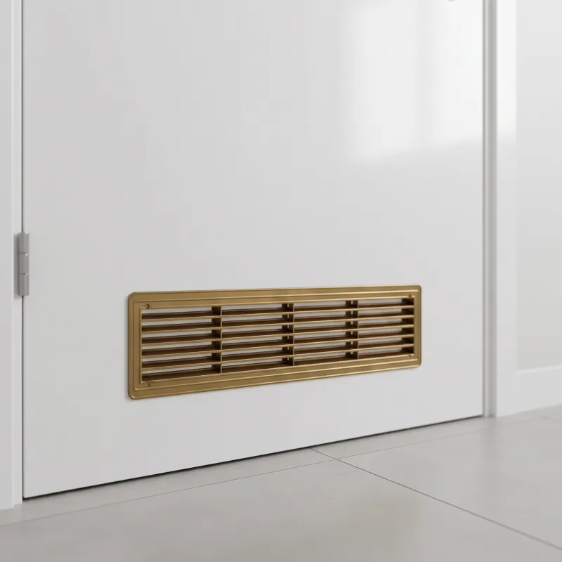 Obojstranná ventilačná mriežka do dverí 430 x 115 mm / Zlatá patina