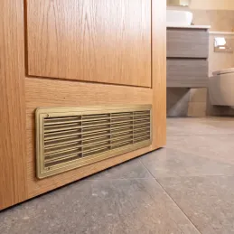 Obojstranná ventilačná mriežka do dverí 430 x 115 mm / Zlatá patina