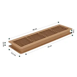Obojstranná ventilačná mriežka do dverí 430 x 115 mm / Tmavohnedá