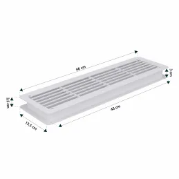 Obojstranná ventilačná mriežka do dverí 430 x 115 mm / Tmavohnedá