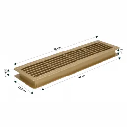Obojstranná ventilačná mriežka do dverí 430 x 115 mm / Calvados