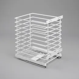 Výsuvný kôš na prádlo s tlmením a uchytením na dvierka ALO / Biela matná