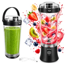 USB elektrický mixér ARIANO na smoothie a kokteily 600 ml / Čierny