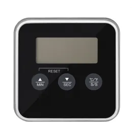 LCD teplomer na potraviny so sondou a magnetom / Čierny