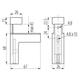 Držiak police QUADRO / Lesklý chróm