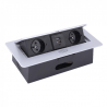 Výklopná elektrická zásuvka KOMBI BOX USB / Hlinílk