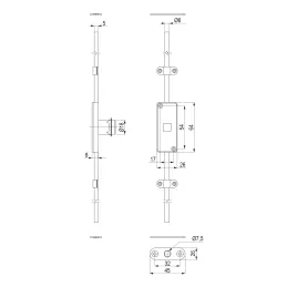 Zámok dvojcestný 1000 mm EXCELENT / Nikel